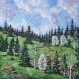 PRIMĂVARĂ &Icirc;N BUCOVINA - pictură &icirc;n ulei, Peisaje, Impresionism, ART
