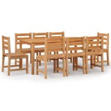 Set mobilier de gradina, 9 piese, lemn masiv de tec