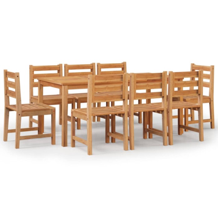 Set mobilier de gradina, 9 piese, lemn masiv de tec