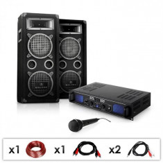 Electronic-Star SET PA DJ &amp;amp;quot;DJ-25&amp;amp;quot; Amplificator-Difuzoare-Microfon 1600W foto