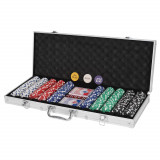 Set poker 500 piese in geanta aluminiu