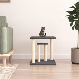VidaXL St&acirc;lpi de zg&acirc;riat pentru pisici cu platforme, gri &icirc;nchis, 50 cm