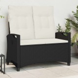 vidaXL Bancă de grădină cu pernă Negru și Crem 105 x 60 x 112 cm 42026850