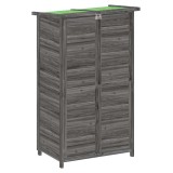 Cumpara ieftin Magazie de unelte pentru gradina gri 83x57x140cm lemn masiv pin