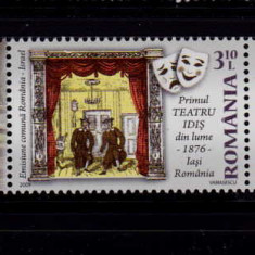 RO 2009 LP 1852 "Primul Teatru Idis -", Avram G. dreapta-vinieta stanga , MNH