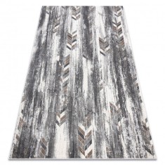 Covor NOBLE modern 9732 47 Herringbone vintage - structural pe două nivele de l&acirc;nă gri / beige, 80x150 cm