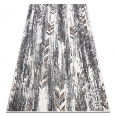 Covor NOBLE modern 9732 47 Herringbone vintage - structural pe două nivele de l&amp;acirc;nă gri / beige, 140x190 cm foto