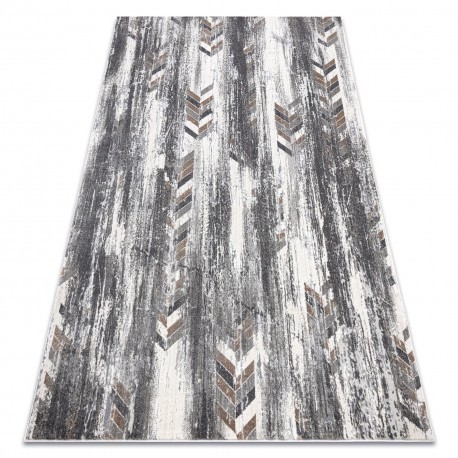 Covor NOBLE modern 9732 47 Herringbone vintage - structural pe două nivele de l&acirc;nă gri / beige, 140x190 cm