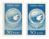 Rom&acirc;nia, lot 14 timbre fiscale, Fondul Păcii, MNH, Nestampilat