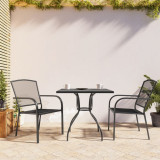 VidaXL Set de masă grădină, 3 piese, antracit, oțel
