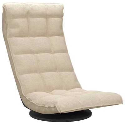 Scaun de podea pivotant, crem, material textil foto