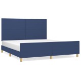 Cumpara ieftin Cadru de pat fara saltea, albastru, 160x200 cm, textil