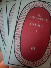 CRITICE- E.LOVINESCU, BUC. 1982 VOL.I-III