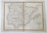 HARTA ' ESPAGNE ANCIENNE ou IBERIE ' , par C.V. MONIN , 1837