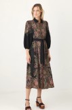 Medicine rochie culoarea negru, midi, evazată