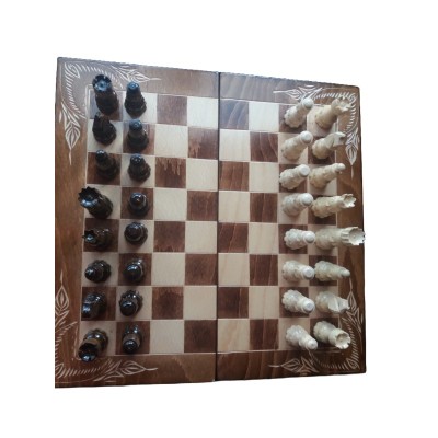 Set de șah din lemn sculptat cutie de tablă de șah piesă de șah sculptat soldat joc dame de table joc de masă foto