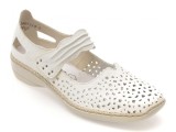 Pantofi RIEKER albi, 41399, din piele naturala