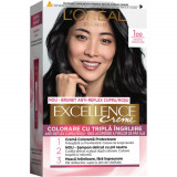 Vopsea de Par Permanenta L&#039;OREAL Paris Excellence Creme 100, Negru Profund, 192 ml, Cu Amoniac, Vopsea de Par, Vopsea de Par Permanenta, Vopsea de Par