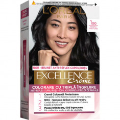 Vopsea de Par Permanenta L'OREAL Paris Excellence Creme 100, Negru Profund, 192 ml, Cu Amoniac, Vopsea de Par, Vopsea de Par Permanenta, Vopsea de Par