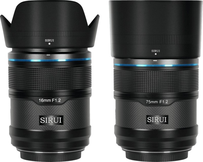 Set 2 Obiective AutoFocus Sirui Sniper 16mm 75mm F1.2 APS-C X-Mount Black Carbon