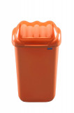 Cos Plastic Cu Capac Batant, Pentru Reciclare Selectiva, Capacitate 50l, Plafor Fala - Portocaliu