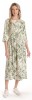 Rochie Lunga Dama Eranthe XL Crem Verde Floral Viscoza Buzunare Rochie de Zi