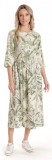 Cumpara ieftin Rochie Lunga Dama Eranthe XL Crem Verde Floral Viscoza Buzunare Rochie de Zi