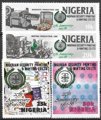 C3190 - Nigeria 1988 - Tipar 4v neuzat,perfecta stare foto