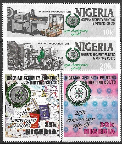 C3190 - Nigeria 1988 - Tipar 4v neuzat,perfecta stare