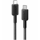 Cumpara ieftin Anker USB, C la USB, C, 0.9m, 60W, 480 Mbps, nylon braided, negru , A81F5G11
