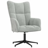 vidaXL Scaun de relaxare, gri deschis, catifea