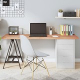 Gossi blat de masa maro 160x60x(2-4) cm, lemn masiv stejar tratat