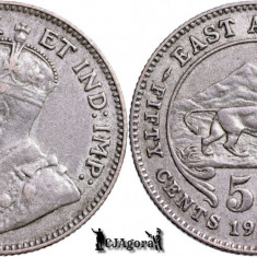 1921, 50 Cents - George al V-lea - Africa de Est Britanică | KM 20