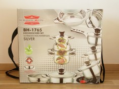Set vase inox Berghome line, 16 buc, NOI, in cutia originala ! Pret soc ! foto