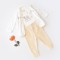 Set 3 piese Broscuta cu body, pantalonasi si vestuta din 80%bumbac organic si 20% poliester - Crem, BabyCosy (Marime: 12-18 Luni
