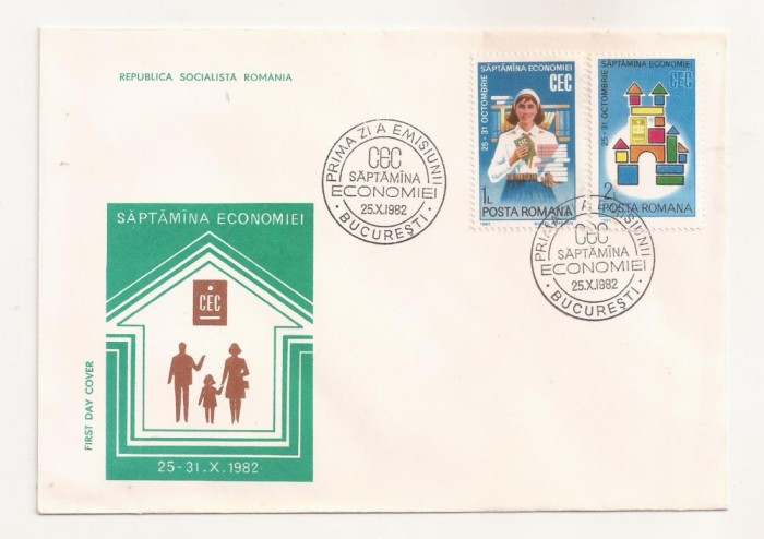 P1 Plic FDC-Prima zi a emisiunii - Saptamana Economiei CEC, necirculat 1982