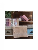 Set 6 prosoape mici de fata, bucatarie sau maini cu model cu frunze