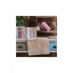 Set 6 prosoape mici de fata, bucatarie sau maini cu model cu frunze