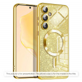 Cumpara ieftin Husa pentru Samsung Galaxy S21 FE 5G, Techsuit Luxury Glitter MagSafe, Gold