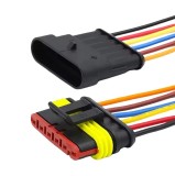 Set conector auto ermetic 6 pini, superseal, mufa tata-mama cu fire pentru instalatii electrice auto (OKN428-11-6)
