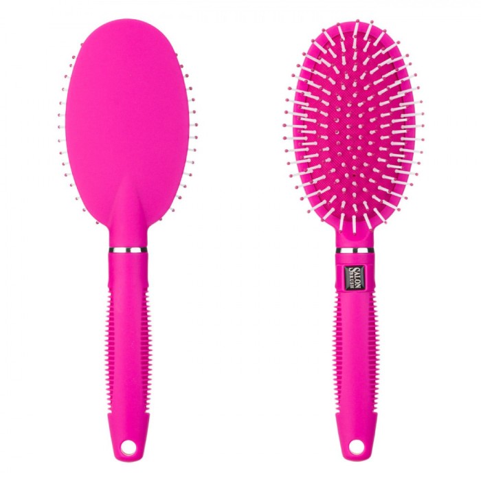 Perie Păr Ovală, Fuchsia, 100% Plastic