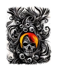 Sticker decorativ, Craniu, Gri, 70 cm, 9698ST foto