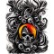 Sticker decorativ, Craniu, Gri, 70 cm, 9698ST