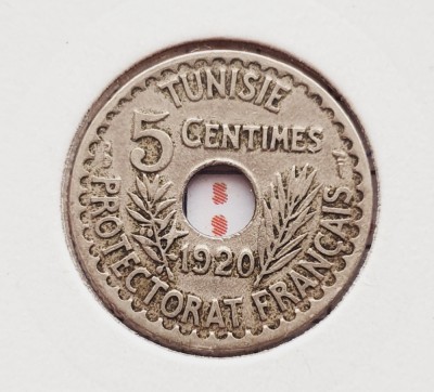 1489 Tunisia 5 centimes 1920 Muhammad V 1339 km 242 foto