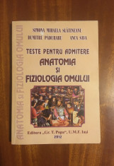 Teste pentru Admitere ANATOMIA si FIZIOLOGIA OMULUI (UMF Iasi) - Slatineanu foto