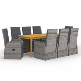 Set mobilier de gradina, 9 piese, gri GartenMobel Dekor, vidaXL