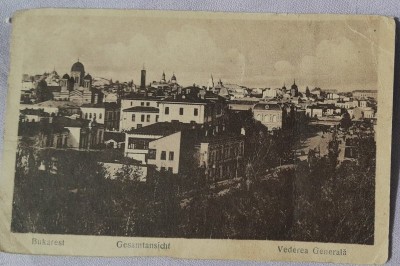 Carte postala, Bucuresti, vedere generala, 1920 foto