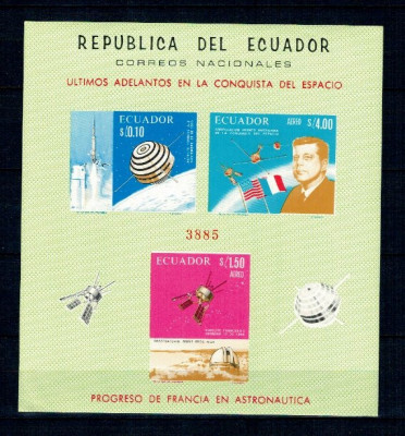 Ecuador 1966 - Cosmonautica, bloc ndt neuzat foto