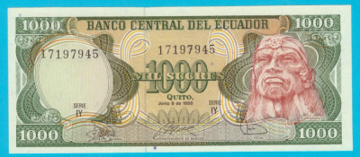 Ecuador 1.000 Sucres 1988 &amp;quot;Ruminahui&amp;quot; UNC seria 17197945 foto