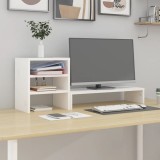 VidaXL Suport pentru monitor, alb, 81x20x30 cm, lemn masiv pin